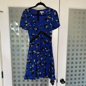 Rebecca Taylor Floral Blue Silk Dress 2